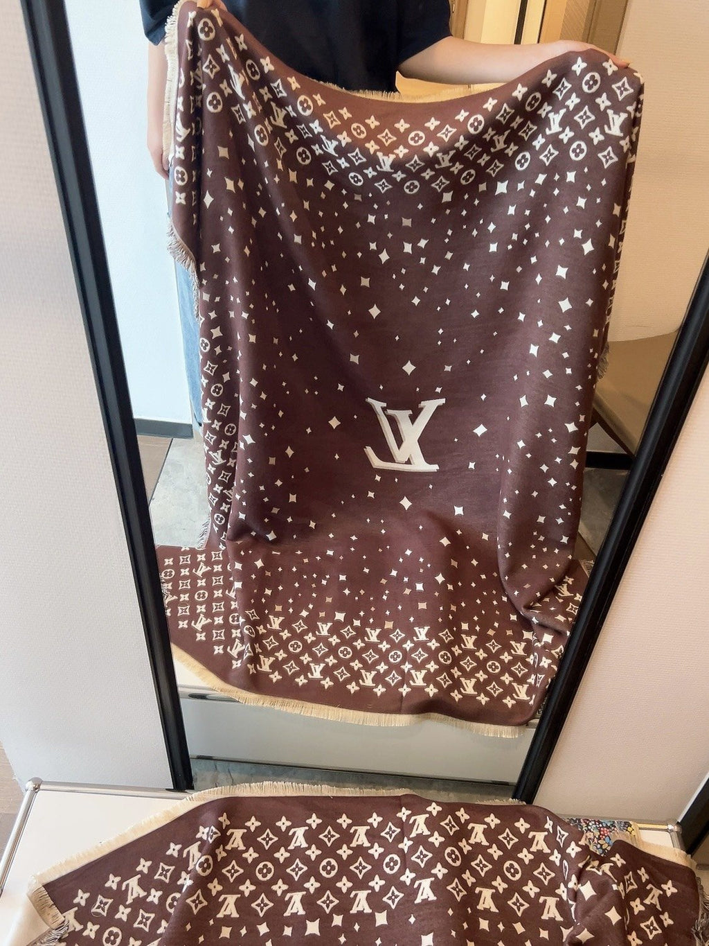 Louis Vuitton Brown Fringe Shawl — hero