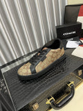 Coach Brown and Black Patterned Low-Top Sneakers — hero
