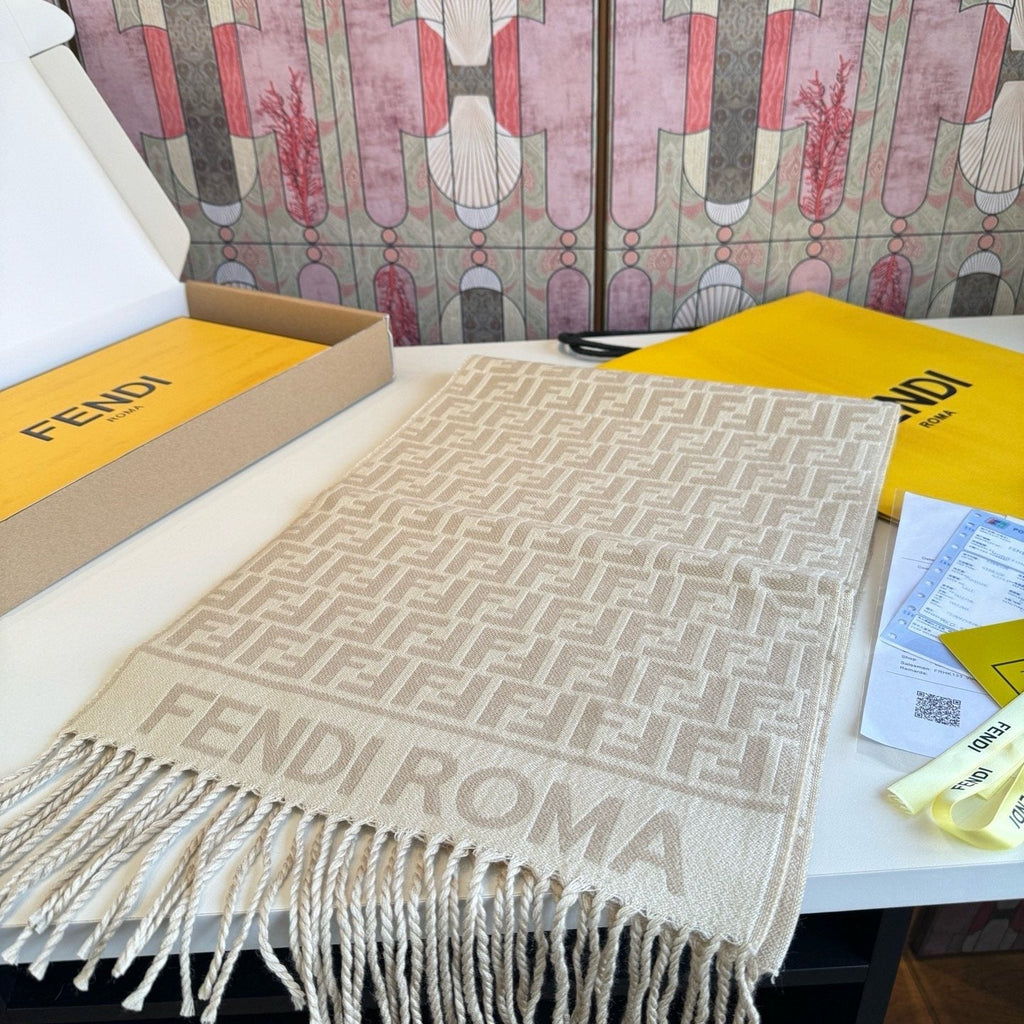 FENDI FF Fringed Scarf — front