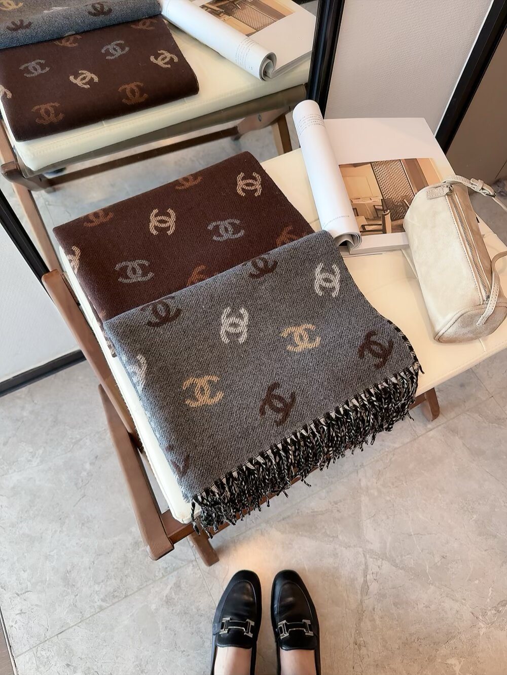Chanel Reversible Motif Scarf — front