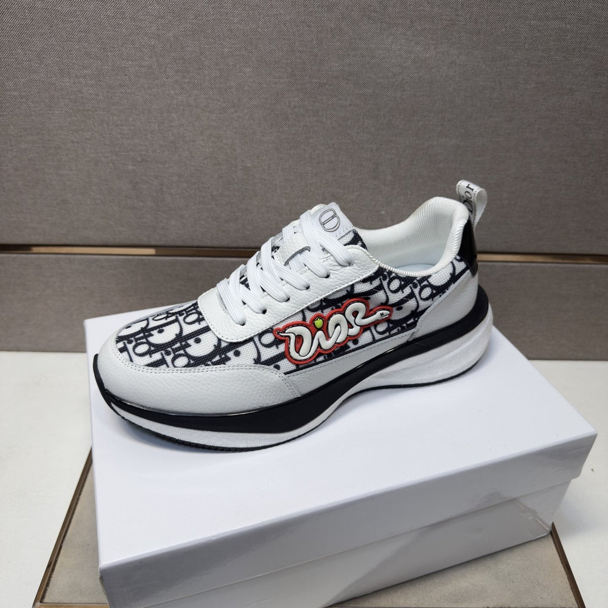 Dior Patterned Low-Top Men's Sneakers — side