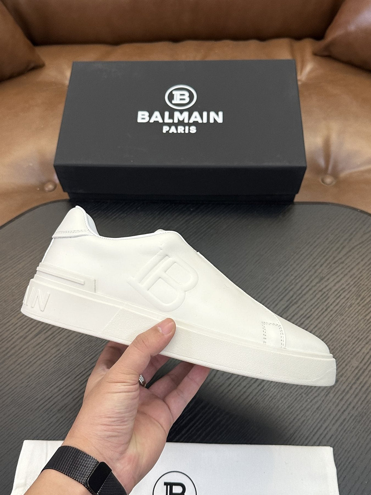 Balmain B-Skate Slip-On Sneakers — side