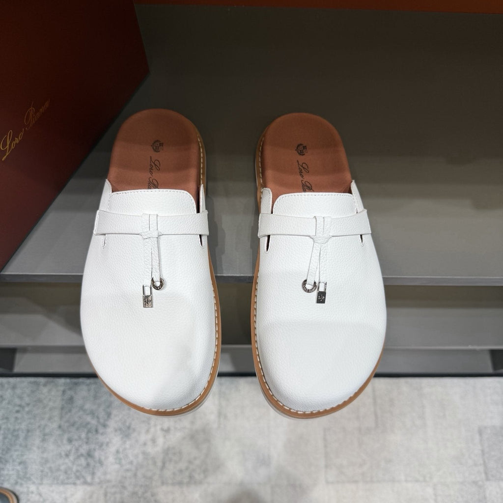 Textured Loafer Mule Shoes — front