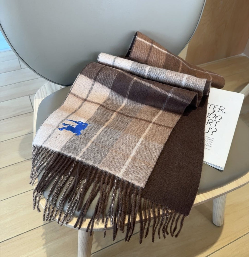 Burberry Two-Sided Fringed Scarf — back