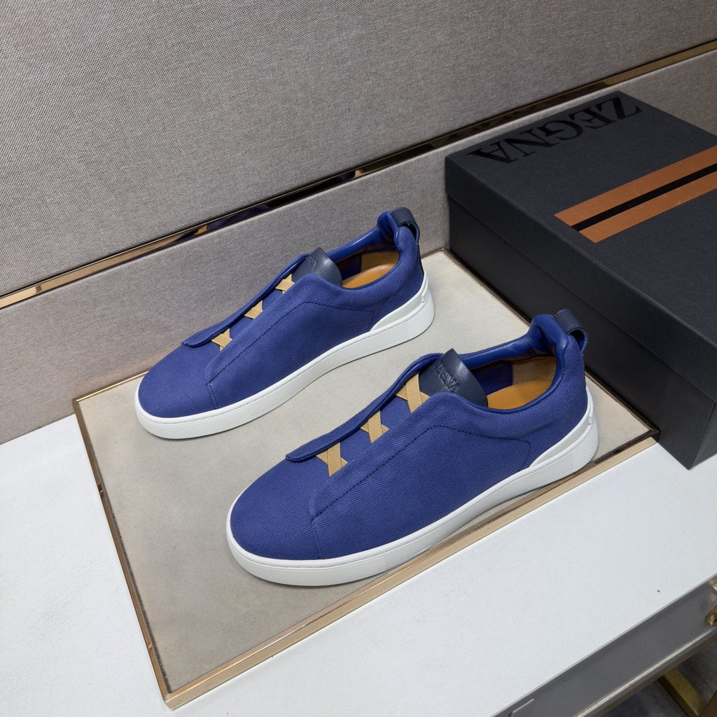 Zegna Tan Accent Low-Top Sneakers — side
