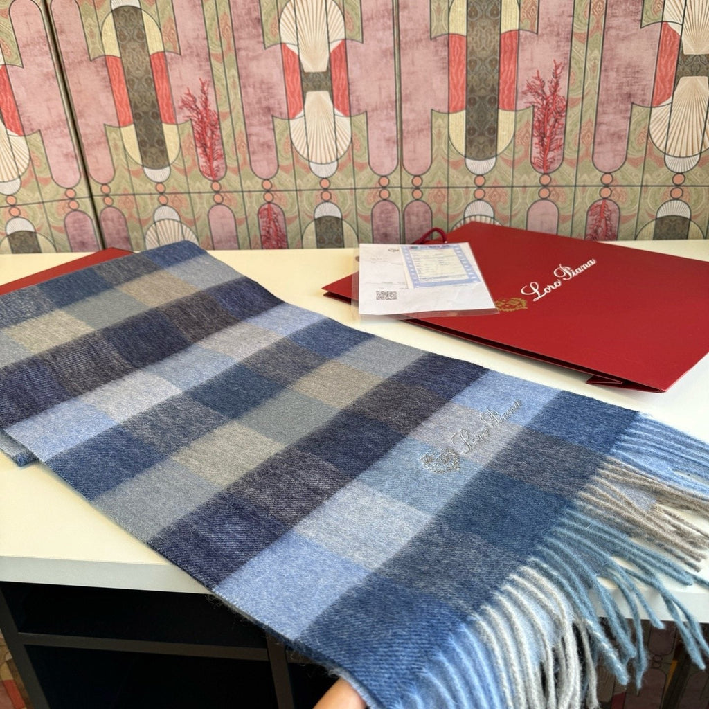 Loro Piana Plaid Fringe Scarf — front