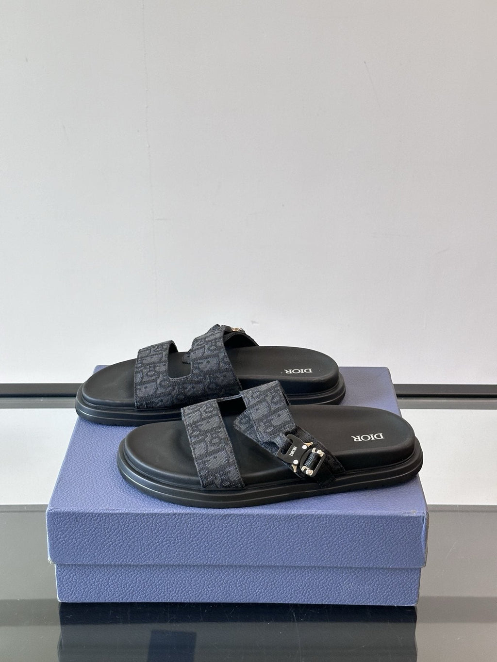 Dior Two-Strap Slide Sandals — side