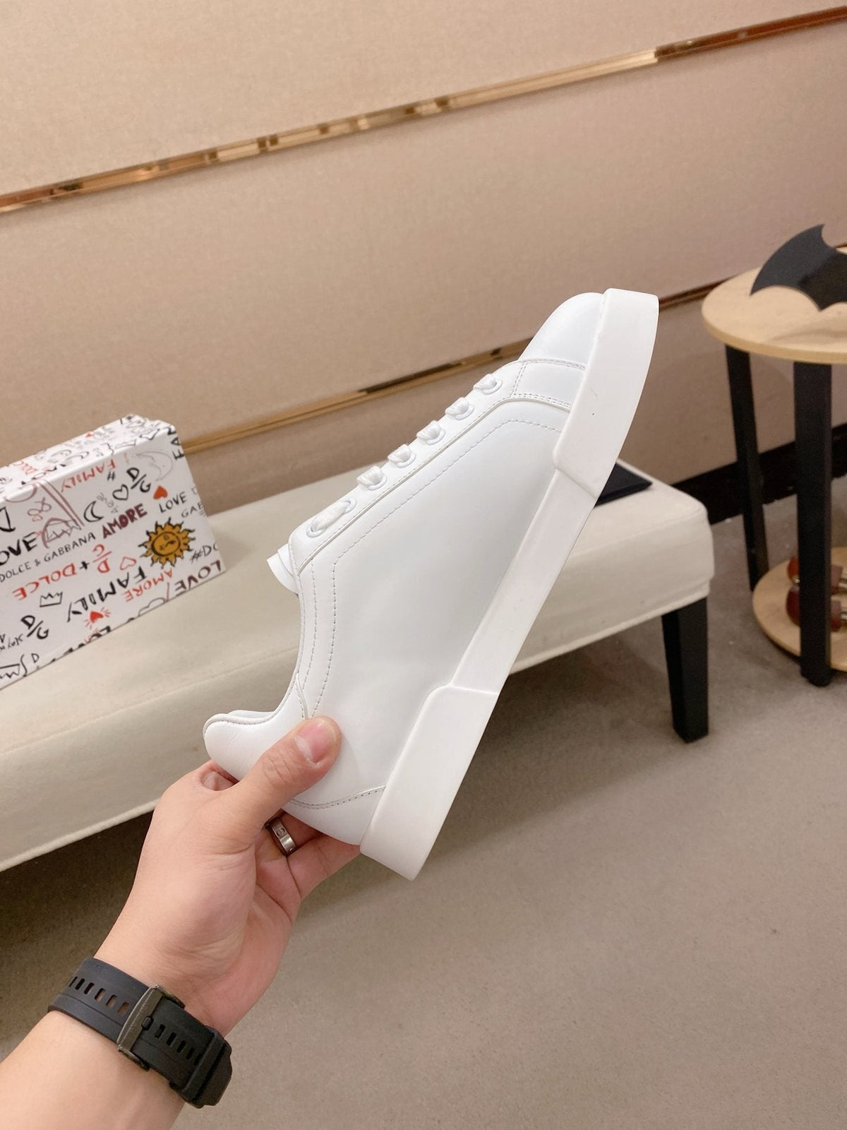 Dolce & Gabbana Low-Top Lace-Up Sneakers — side